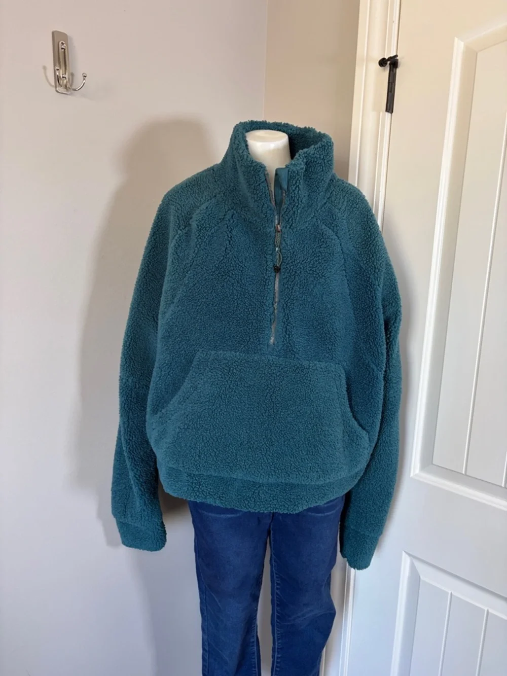 Lululemon Scuba Oversized Cropped Fleece Funnel Neck Green Jasper XL/XXL - Picture 2 of 13